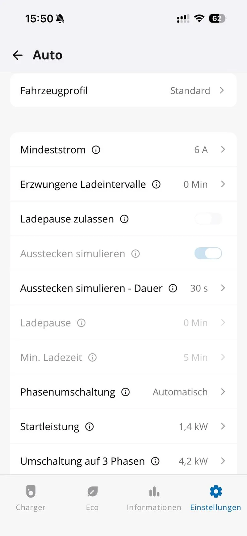 go-e App: Fahrzeug-Ladeeinstellungen Teil 2 — min./max. Ladestrom